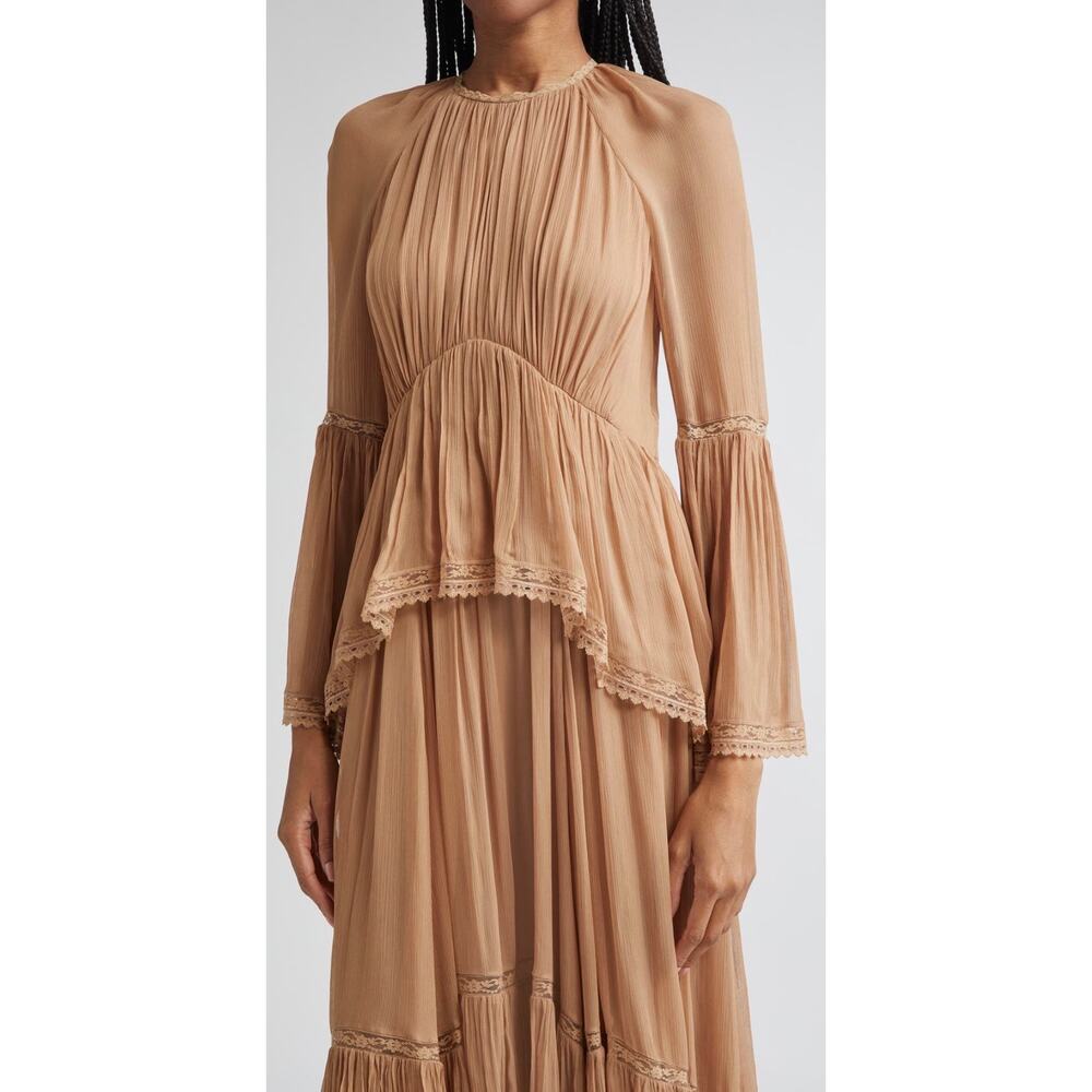Zimmerman Hypnotic Peplum Long Sleeves Flutter Dress